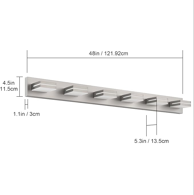 SineRise LED Modern Bathroom Vanity Light Fixtures, Brushed Nickel Modern - Image 7