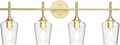 Ralbay 4-Lights Gold Vanity Light Fixture Vintage Gold Vanity Lights Wall by RalbayLighting