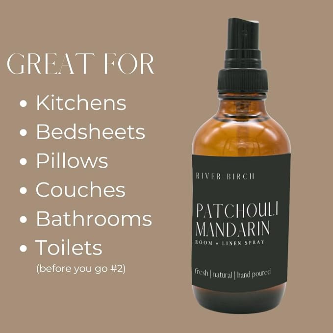 River Birch Patchouli Mandarin Scented Linen and Room Spray | Home Fragrance | - Image 2