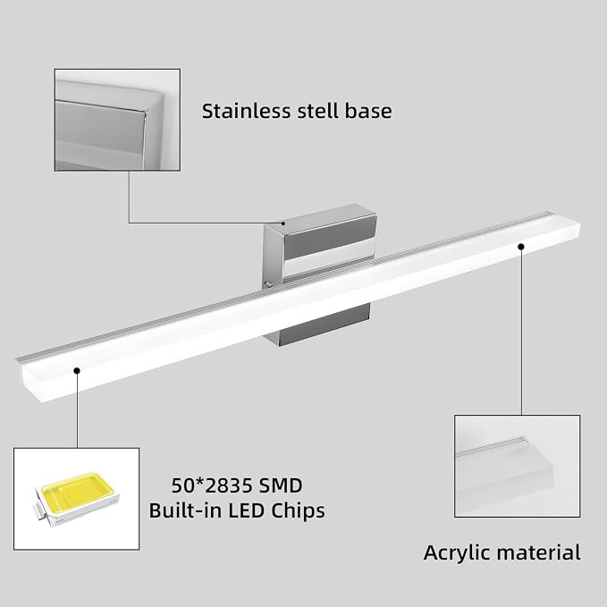 LED Bathroom Vanity Light 16inch Over Mirror Lighting Fixture Modern Indoor - Image 2