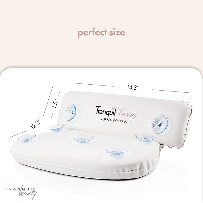 TranquilBeauty Bath Pillow, Pain Relief, 7 Suction Cups - Image 5