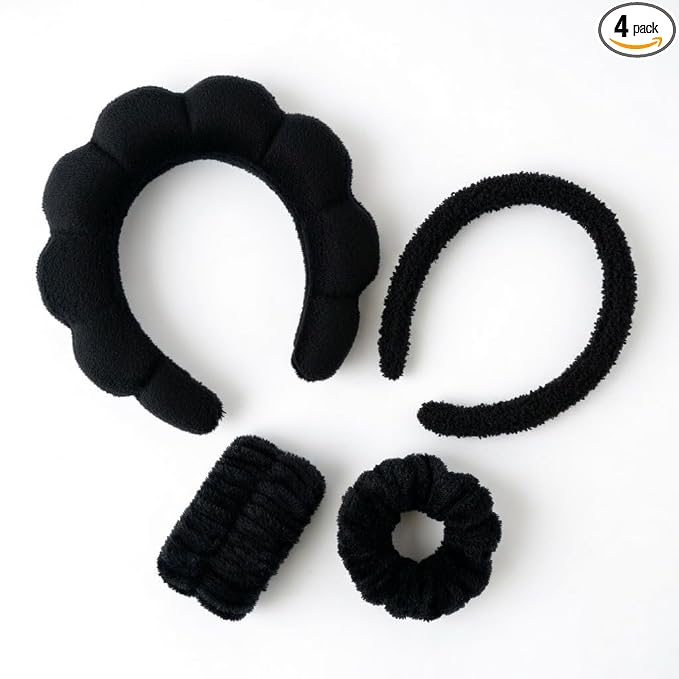 2Pcs Spa Headband for Washing Face & 1 Pair Wristband Set by Mr.Tuber