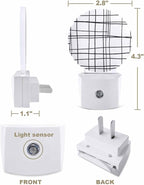 Night Lights Auto Sensor White Checked Plaid Night Light Minimalist Grid Lines - Image 2