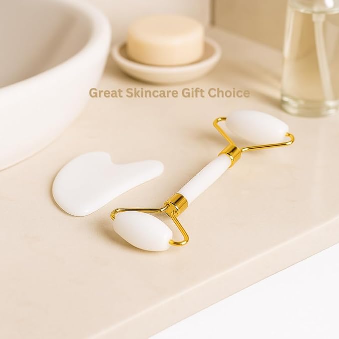 Gua Sha Facial Tool and Jade Roller Set –Anti-Aging Tools - Image 6