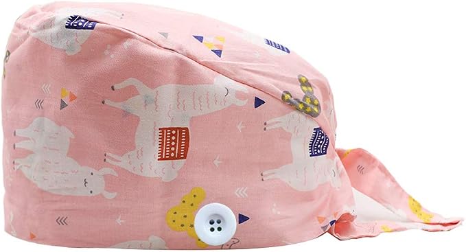Gourd-Shaped Working Cap with Button, Adjustable Tie Back Hat Sweatband Hair by LUCKYBUNNY
