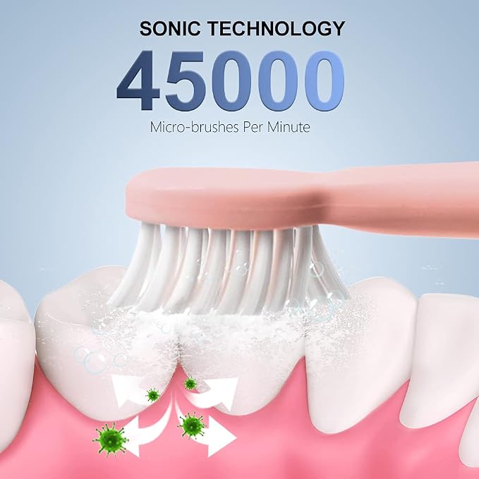 Sonic Electric Toothbrush, USB Rechargeable Powerful Sonic Cleaning Tooth Brush - Image 6