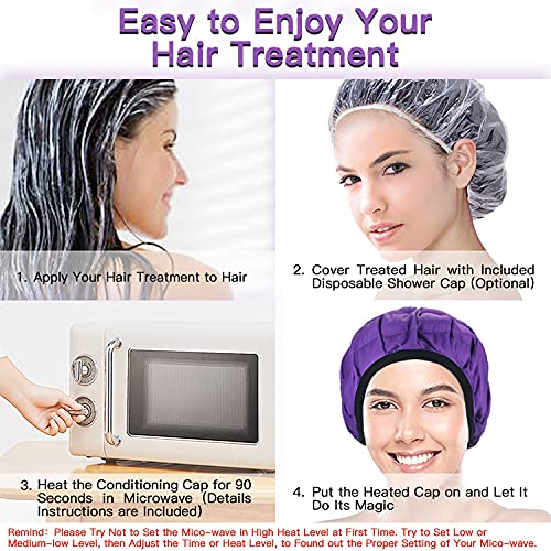 Beautybaby Cordless Deep Conditioning Heat Cap, Microwavable Treatment Steaming - Image 7