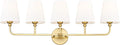 Bathroom Light Fixtures, 5 Light Brushed Gold Vanity Lights by Metwet
