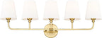 Bathroom Light Fixtures, 5 Light Brushed Gold Vanity Lights by Metwet