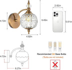 Brushed Antique Brass Bathroom Wall Sconce Vintage Style - Image 3