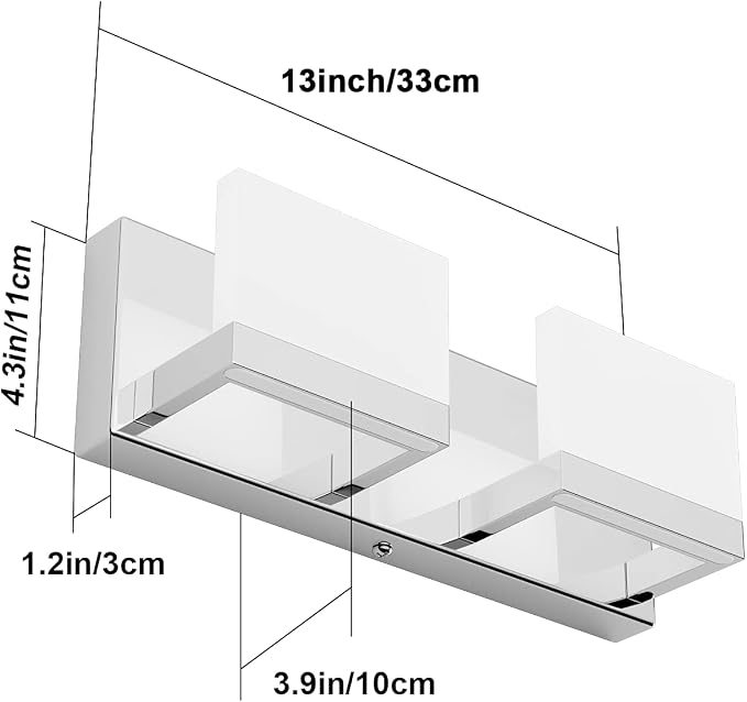 Tipace 2 Lights Modern Chrome LED Vanity Light - Image 6