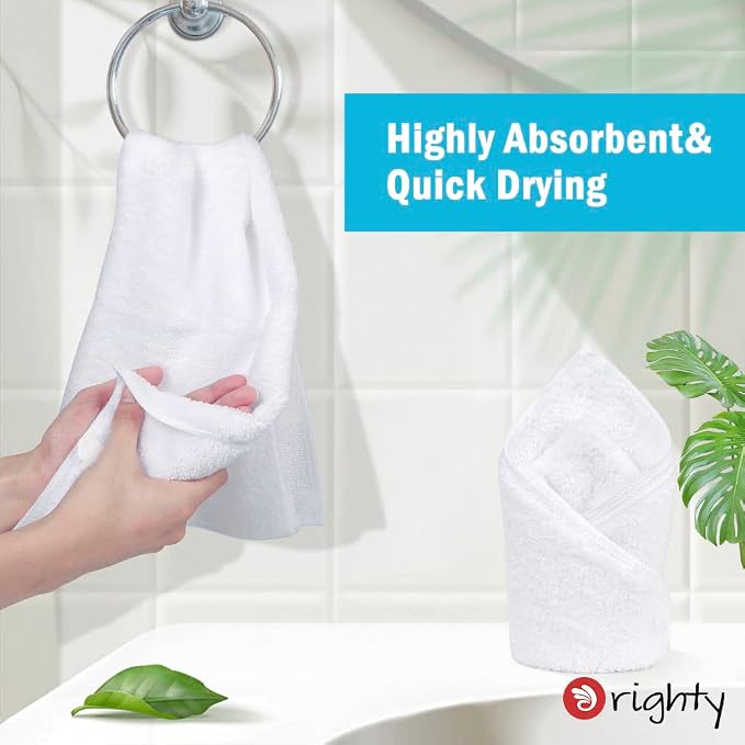 Orighty 12-Pack White Hand Towels - Image 3