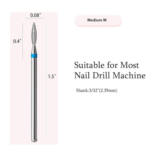 10pcs Diamond Flame Cuticle Drill Bits Set, Professional Cuticle Nail Drill Bits - Image 2