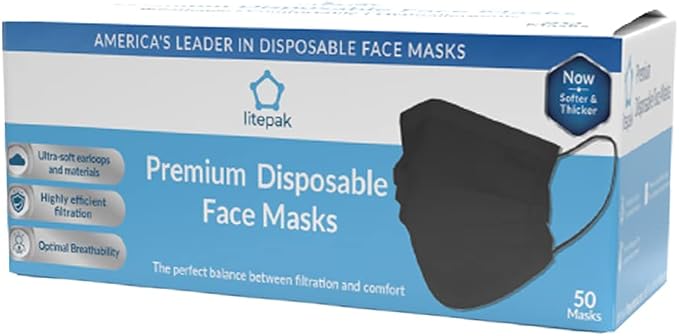 Litepak 500pcs Premium Disposable Face Mask SOFT 3ply Nose Wire - Image 3
