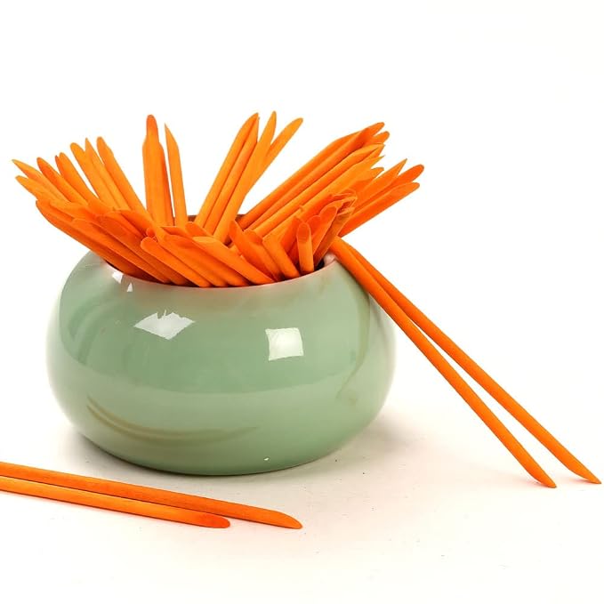 100 Pcs Orange Wood Nail Sticks Double Sided Multi Functional Cuticle Pusher - Image 7