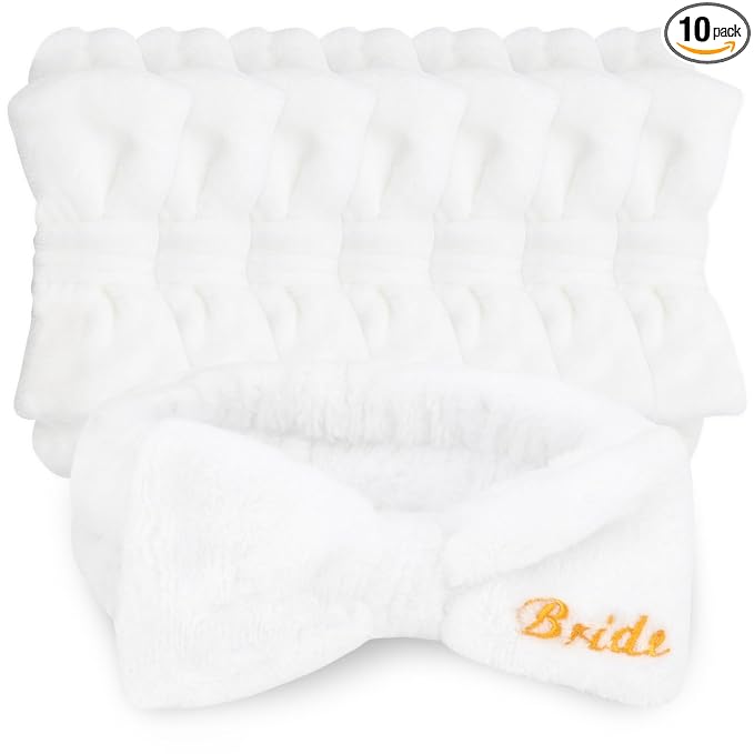CIEHER 8 Pcs White Spa Headbands Bachelorette Party Favors by CIEHER