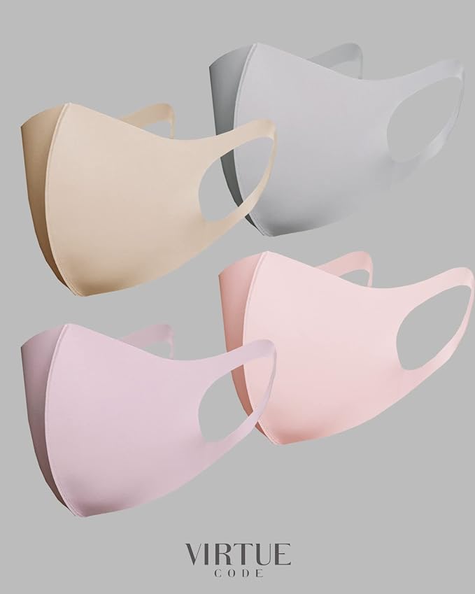 Virtue Code Second Skin Cloth Face Mask Pack. 4 Buttery Soft Masks Washable - Image 6
