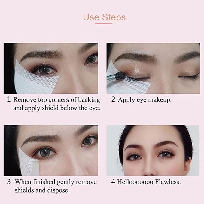 Faiteary 150pcs Eyeshadow Shields, Lint Free Eyeshadow Stencil Gel Pad Under - Image 3