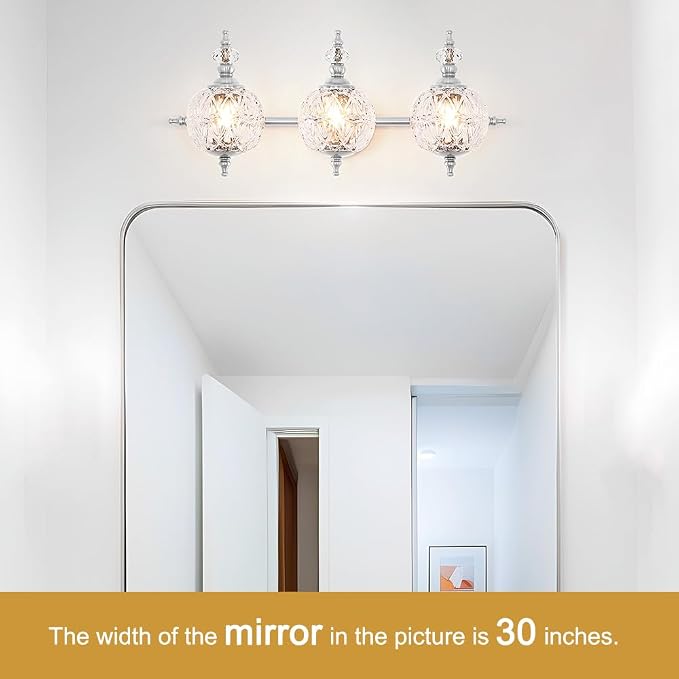 Brushed Nickel Bathroom Vanity Light Fixture Vintage Style - Image 2