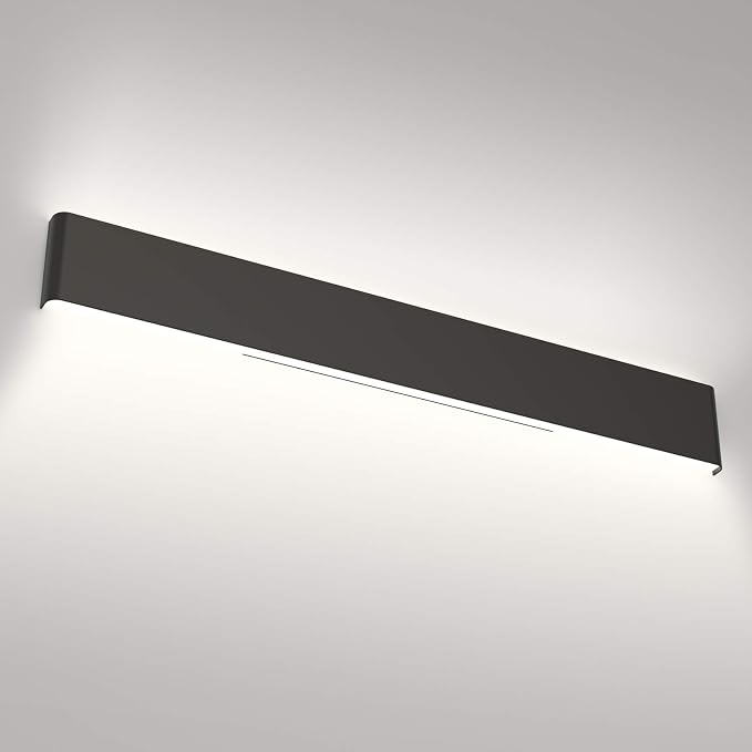 Aipsun 43.3in/40W Modern Black Vanity Light Fixtures LED Black Bathroom Wall by Aipsun