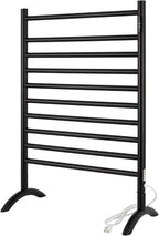 Freestanding Towel Warmer 10 Bars Plug-in Option 3 Working Modes Black by NORTTABATHDECOR