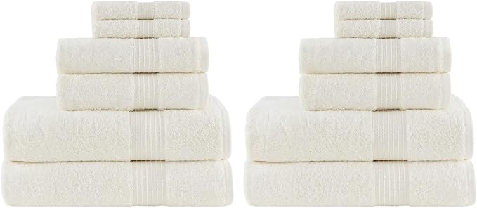 Madison Park Organic 100% Cotton Bathroom Towel Set, Hotel & Spa Quality Highly by MADISONPARK