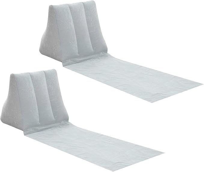 2X Inflatable Outdoor Sun Bath Beach Mat Pillows Flocking Beach Chairs by Auto-plaza
