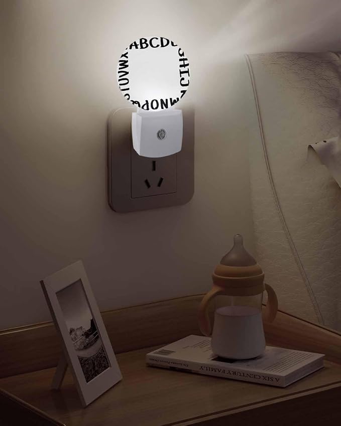 Night Lights Auto Sensor Alphabet Night Light White Modern Minimalist Letter - Image 5