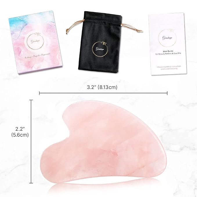 Natrual Rose Quartz Gua Sha Facial Tools | Guasha Tool - Image 6