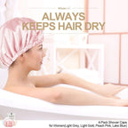 Shower Cap for Women Reusable Extra Large Shower Caps for Men Satin Double - Image 3