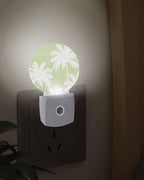 Night Lights Auto Sensor Tropical Palm Trees Night Light Olive Green Linen - Image 3