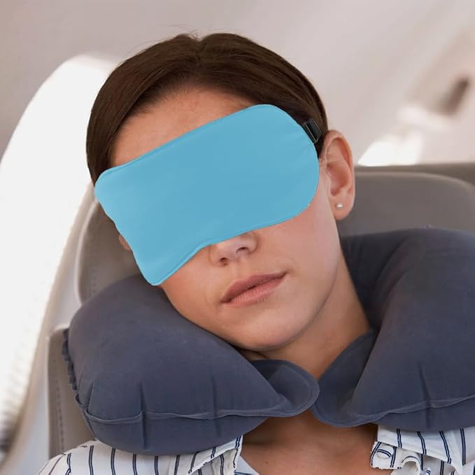 2 PCS Blue Silk Sleep Mask - Image 4