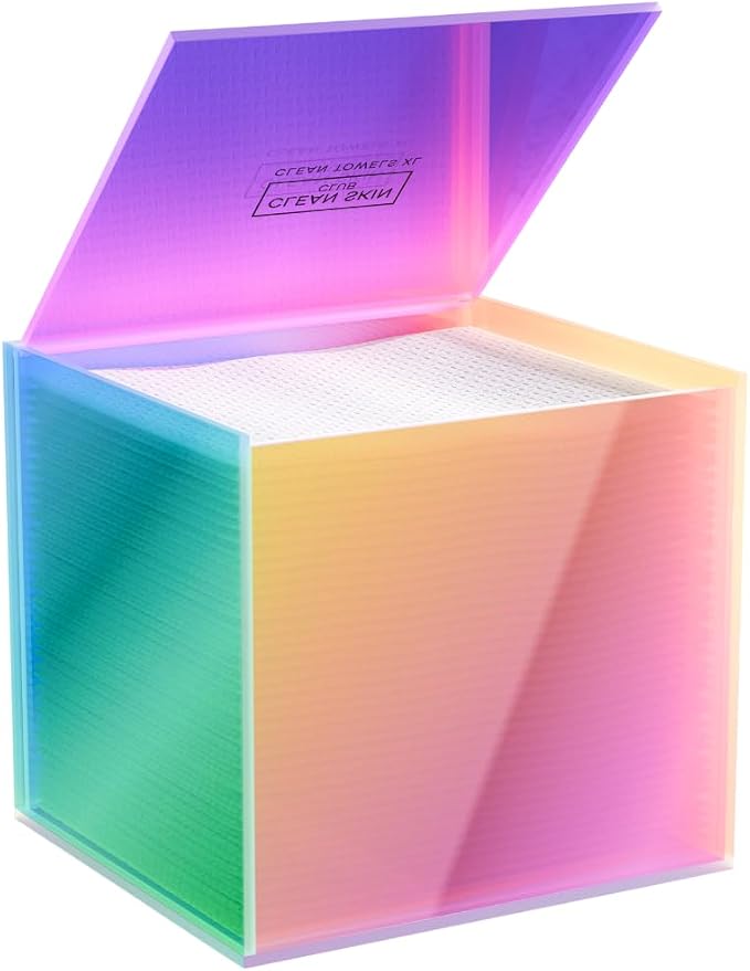 CLEAN SKIN CLUB Prism Box for Clean Towels XL – Acrylic Bathroom Storage by CLEANSKINCLUB