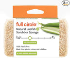 Full Circle 100% Plant-Based Loofah Sponges – Pack of 2 – Plastic-Free by FULLCIRCLE