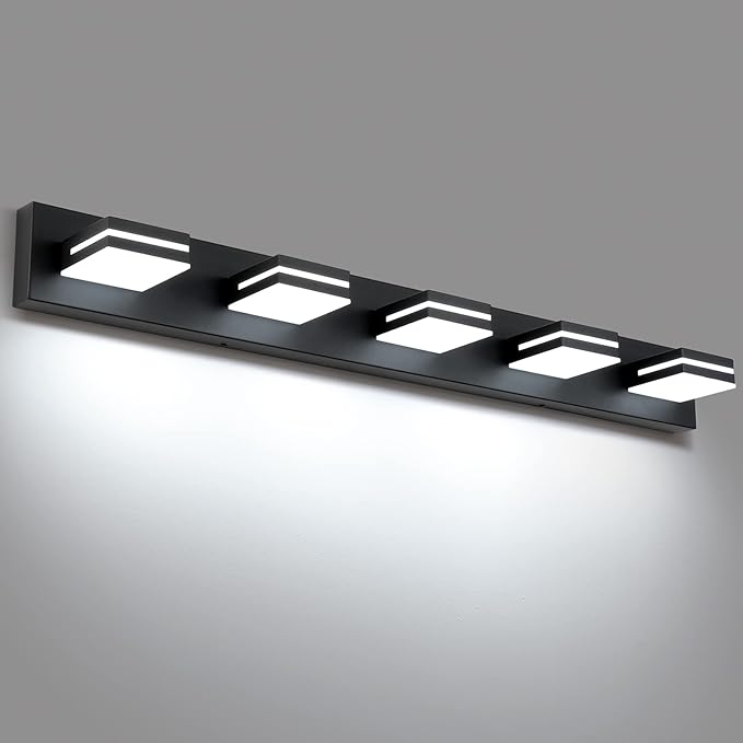 SineRise LED Modern Bathroom Vanity Light Fixtures, Matte Black Modern Acrylic by SINERISELIGHTING