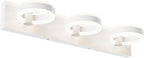 LED Bathroom Light Fixtures, 24inch White Vanity Lights, Modern 3 Light Acrylic by PHIXART