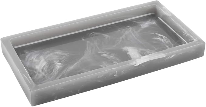 Luxspire Bathroom Vanity Tray, 8 x 4 inch Resin Dresser Jewelry Ring Dish Tank by Luxspire