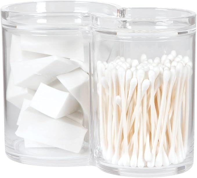 ForPro Clear Acrylic 2-Compartment Apothecary Jar - Image 2