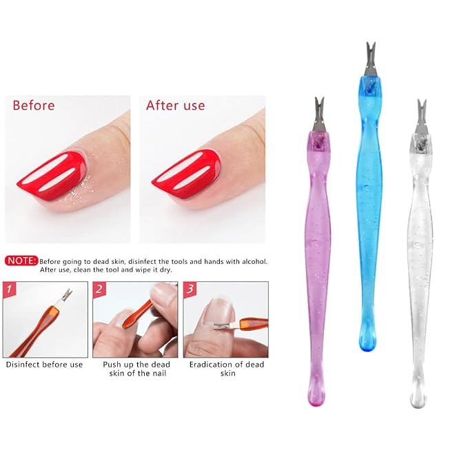 Color Practical Nail Art Tools Pedicure Cuticle Trimmer Remover Pusher Dead - Image 2