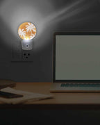 Night Lights Auto Sensor Tropical Palm Trees Night Light Orange Linen Coastal - Image 7