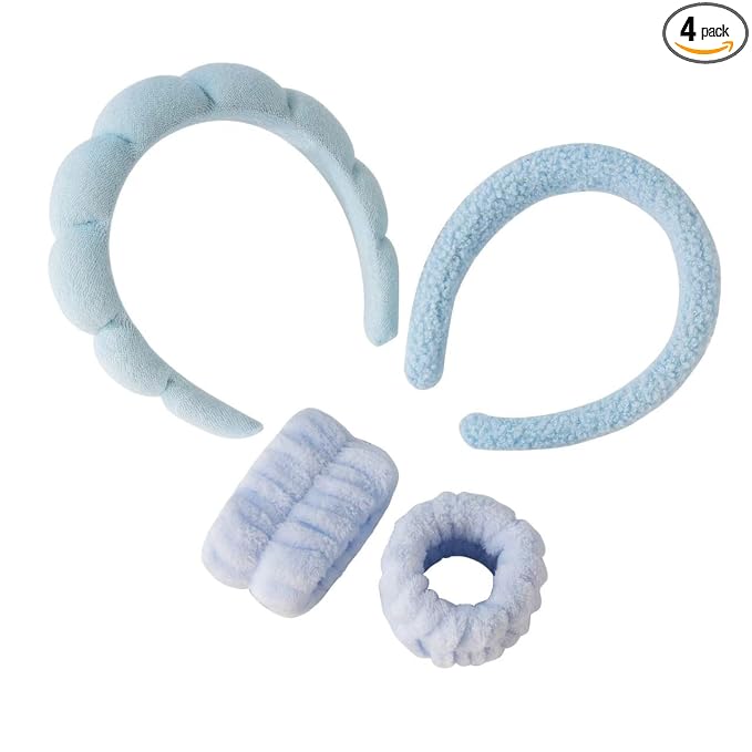 2Pcs Spa Headband for Washing Face & 1 Pair Wristband Set by Mr.Tuber