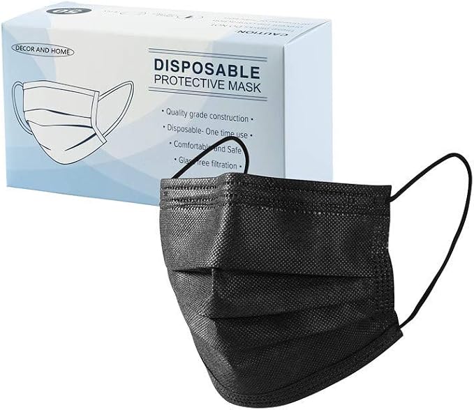 Disposable Face Masks, 50 Pack, Single Daily Use, Face Mask by Decor+and+Home
