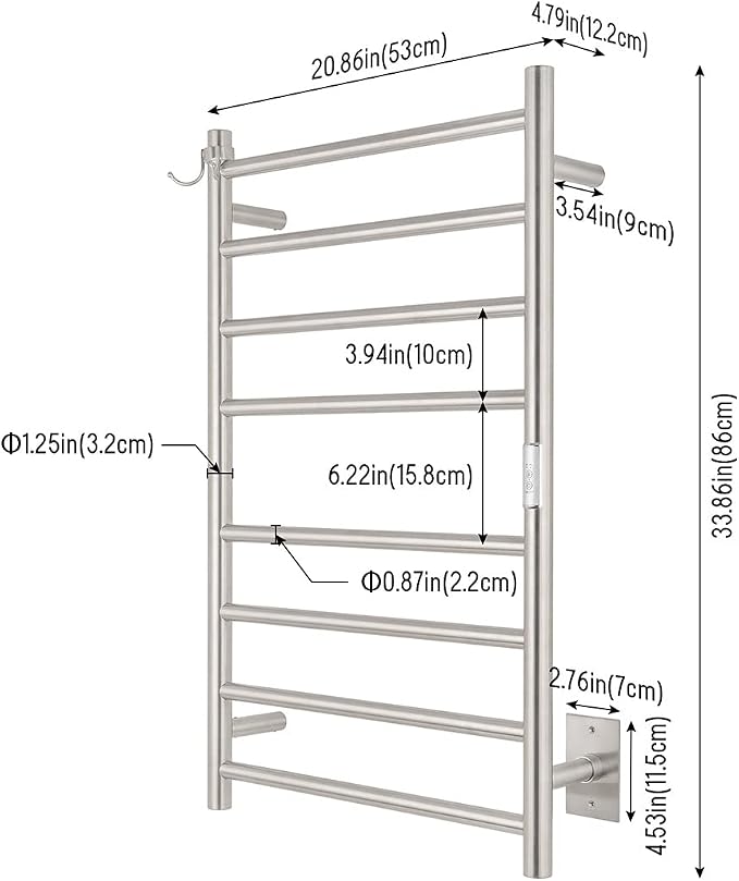 Wall Mounted Towel Warmer 8 Bars - Image 6