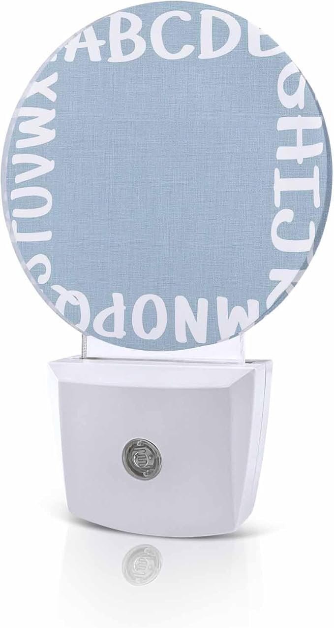 Night Lights Auto Sensor Alphabet Night Light Teal Blue Modern Minimalist by Home+L6