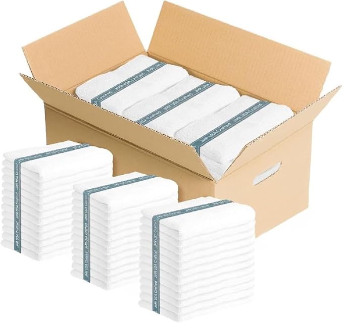 JMR White Bath Towels Bulk Pack of 36 - Image 2