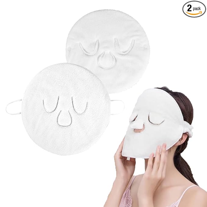 BLACKCROWN 3 Holes Towel Mask Reusable Face Towel Mask Cold Hot Compress Facial by BLACKCROWN