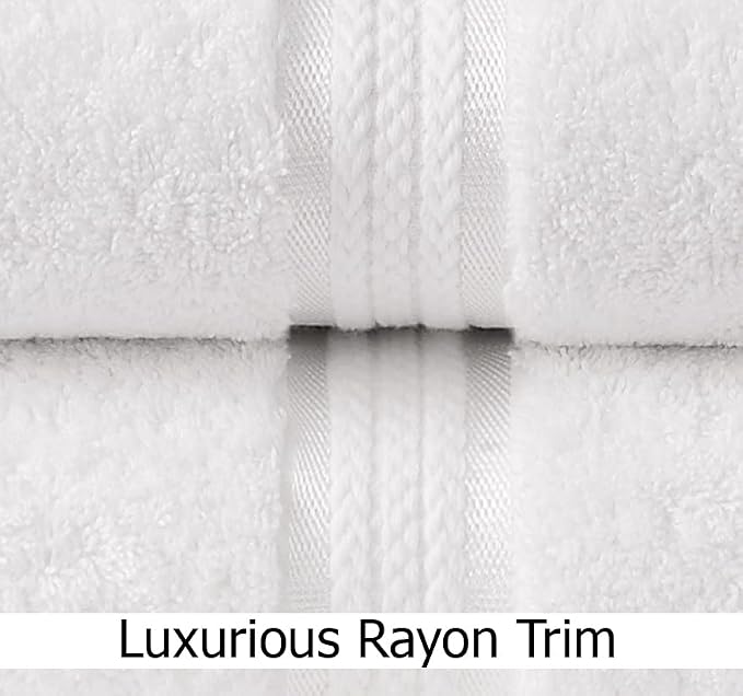Cotton Craft Ultra Soft 4 Pack Oversized Extra Large Bath Towels 30x54 White - Image 3