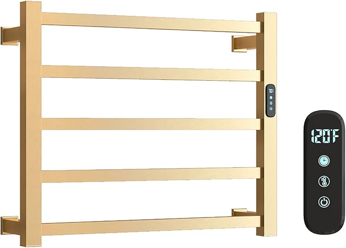Luxury Heated Towel Rack Wall Mounted Towel Warmers, 5 Bars Towel Warmer Rack by WMHYLYH