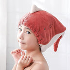 Hair Drying Towel for Kids Girls, Cute Cartoon Absorbent Quick Drying Bath Wrap - Image 4