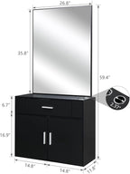 Modern Styling Station for Hair Stylist, Wooden Hair Salon Station Storage - Image 3